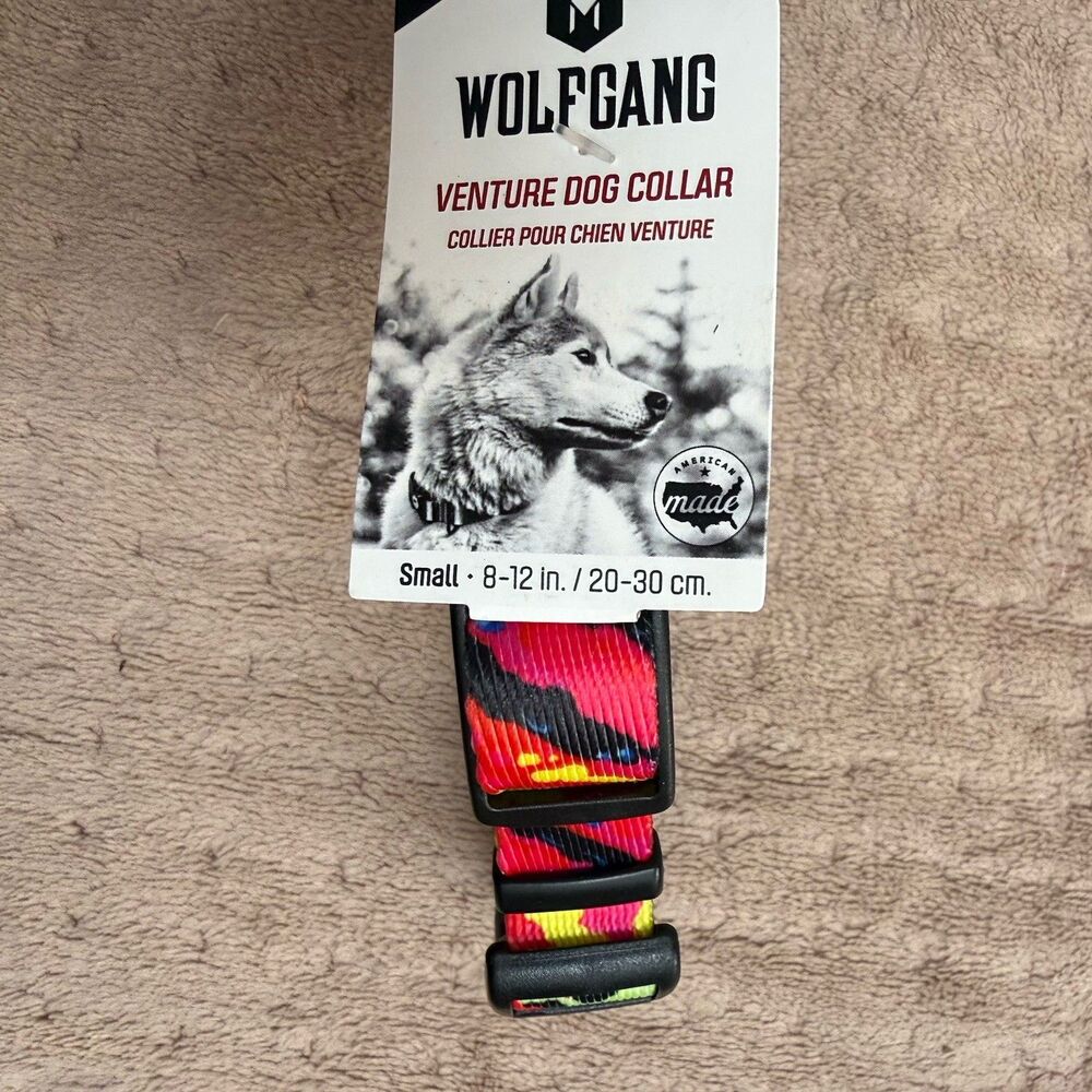 Wolfgang Venture Dog Collar Size Small 8-12 Inches Psychedelic Colors NWT